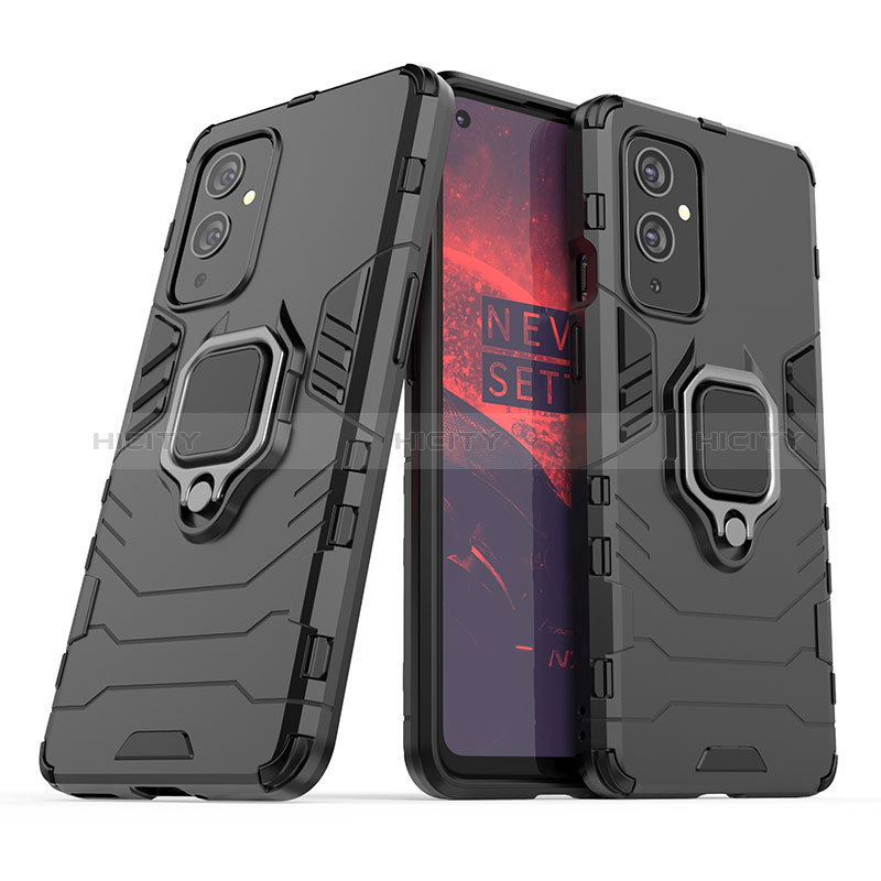 Coque Contour Silicone et Plastique Housse Etui Mat avec Magnetique Support Bague Anneau KC1 pour OnePlus 9 5G Plus