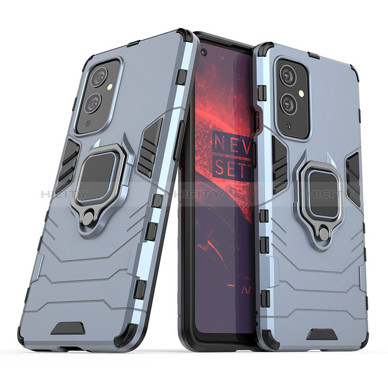 Coque Contour Silicone et Plastique Housse Etui Mat avec Magnetique Support Bague Anneau KC1 pour OnePlus 9 5G Plus