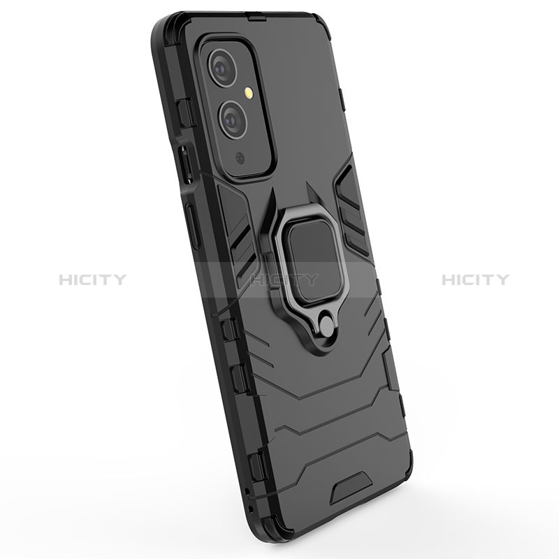 Coque Contour Silicone et Plastique Housse Etui Mat avec Magnetique Support Bague Anneau KC1 pour OnePlus 9 5G Plus