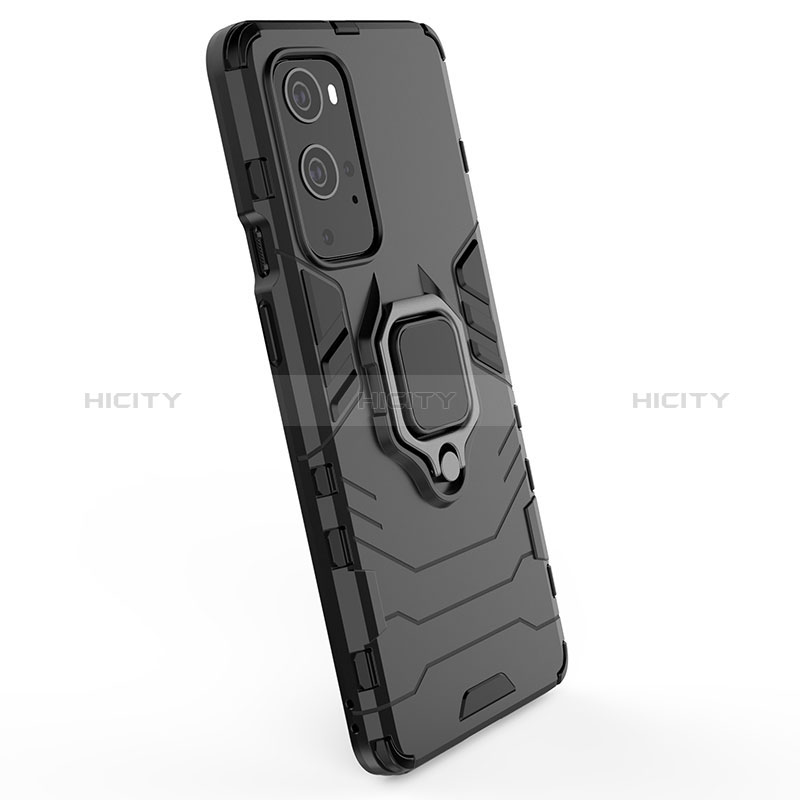 Coque Contour Silicone et Plastique Housse Etui Mat avec Magnetique Support Bague Anneau KC1 pour OnePlus 9 Pro 5G Plus