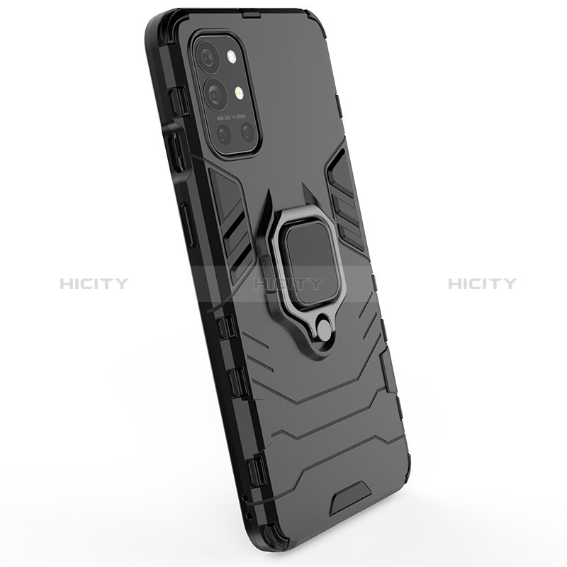 Coque Contour Silicone et Plastique Housse Etui Mat avec Magnetique Support Bague Anneau KC1 pour OnePlus 9R 5G Plus