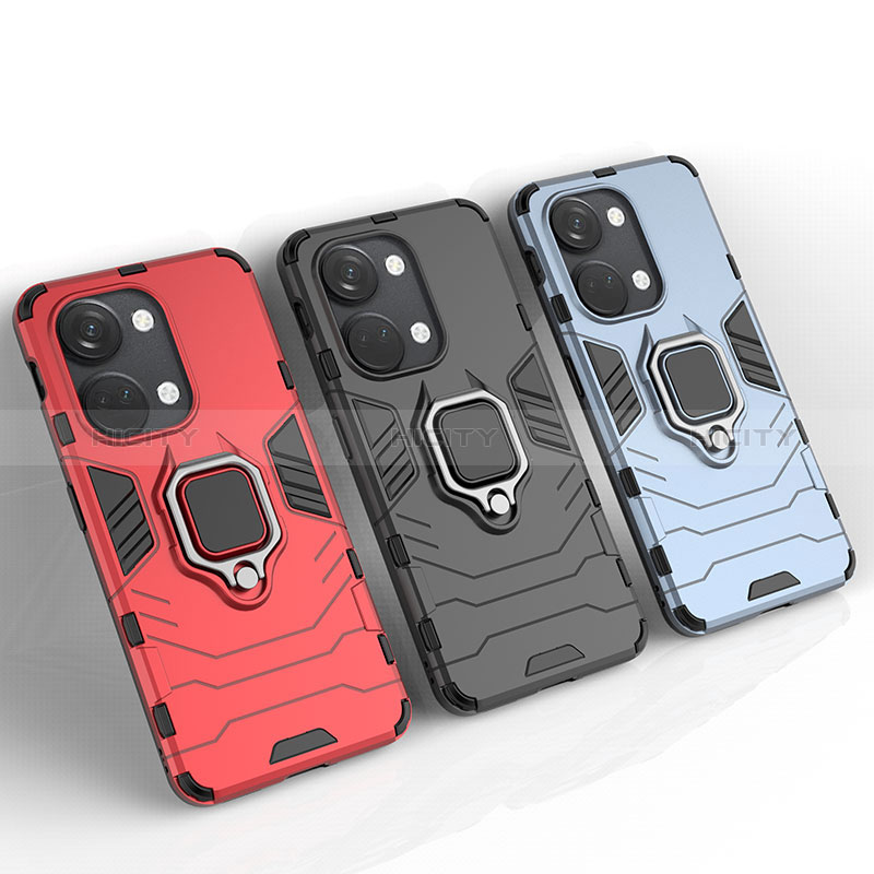 Coque Contour Silicone et Plastique Housse Etui Mat avec Magnetique Support Bague Anneau KC1 pour OnePlus Ace 2V 5G Plus