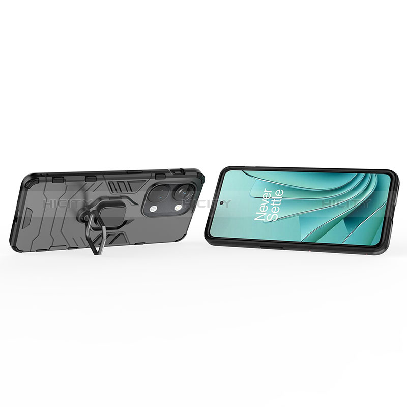 Coque Contour Silicone et Plastique Housse Etui Mat avec Magnetique Support Bague Anneau KC1 pour OnePlus Ace 2V 5G Plus