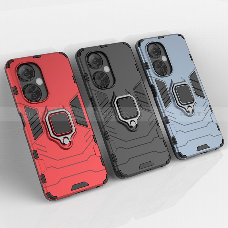 Coque Contour Silicone et Plastique Housse Etui Mat avec Magnetique Support Bague Anneau KC1 pour OnePlus Nord CE 3 5G Plus