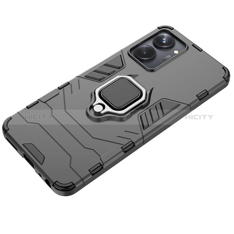 Coque Contour Silicone et Plastique Housse Etui Mat avec Magnetique Support Bague Anneau KC1 pour Realme 10 Pro 5G Plus