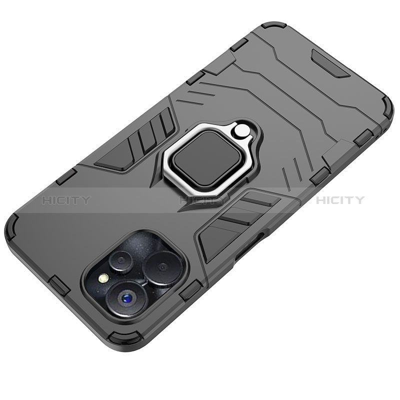 Coque Contour Silicone et Plastique Housse Etui Mat avec Magnetique Support Bague Anneau KC1 pour Realme 10T 5G Plus