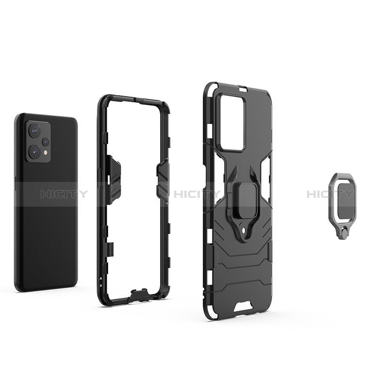 Coque Contour Silicone et Plastique Housse Etui Mat avec Magnetique Support Bague Anneau KC1 pour Realme 9 Pro+ Plus 5G Plus