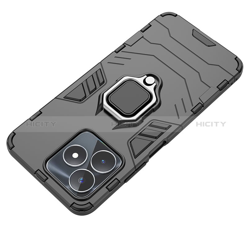 Coque Contour Silicone et Plastique Housse Etui Mat avec Magnetique Support Bague Anneau KC1 pour Realme C51 Plus