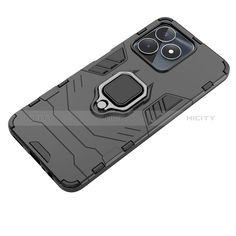 Coque Contour Silicone et Plastique Housse Etui Mat avec Magnetique Support Bague Anneau KC1 pour Realme C53 India Plus