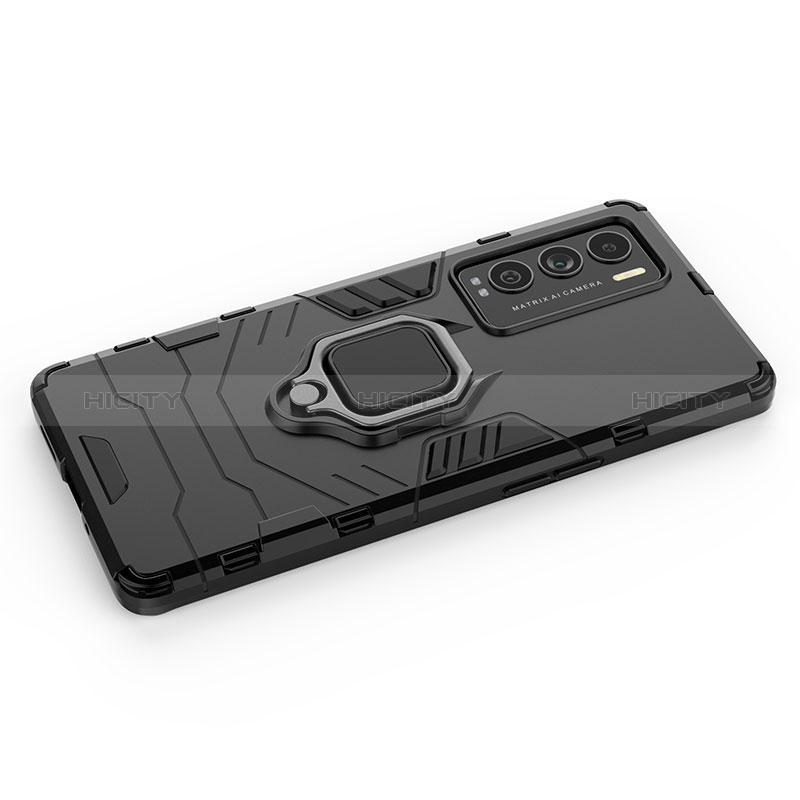 Coque Contour Silicone et Plastique Housse Etui Mat avec Magnetique Support Bague Anneau KC1 pour Realme GT Master Explorer 5G Plus