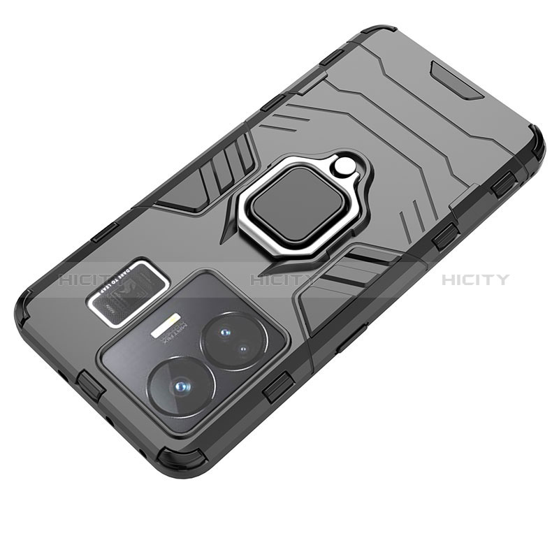 Coque Contour Silicone et Plastique Housse Etui Mat avec Magnetique Support Bague Anneau KC1 pour Realme GT Neo5 5G Plus