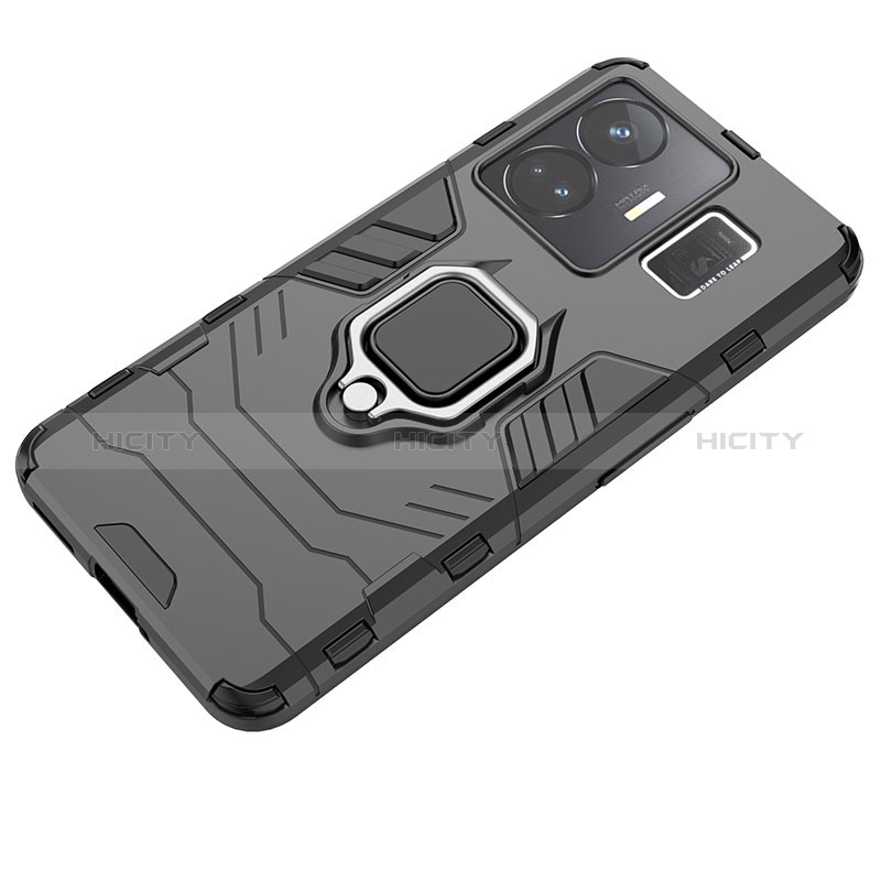 Coque Contour Silicone et Plastique Housse Etui Mat avec Magnetique Support Bague Anneau KC1 pour Realme GT Neo5 5G Plus