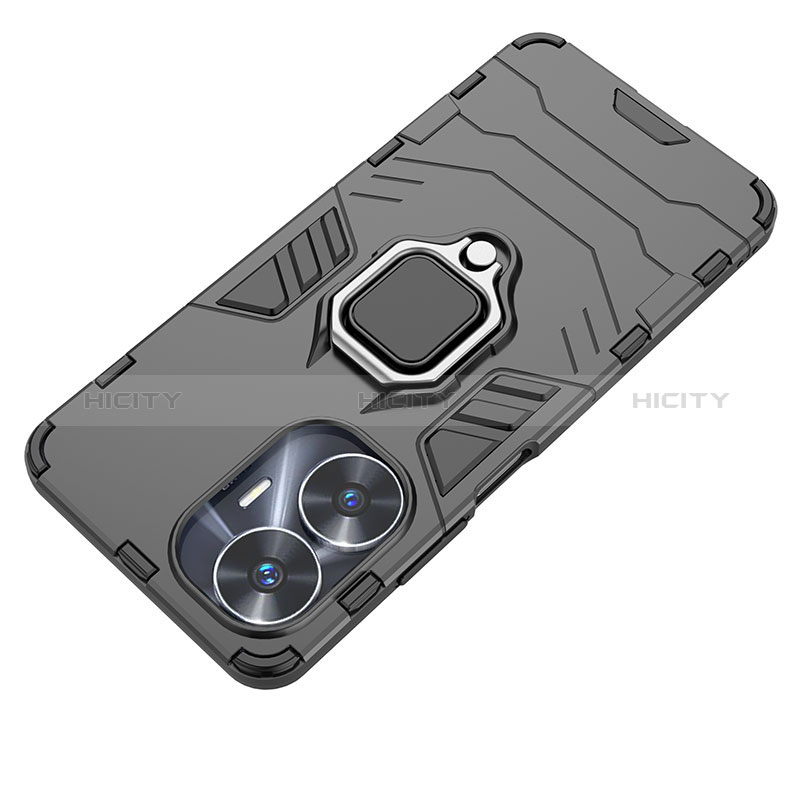 Coque Contour Silicone et Plastique Housse Etui Mat avec Magnetique Support Bague Anneau KC1 pour Realme Narzo N55 Plus