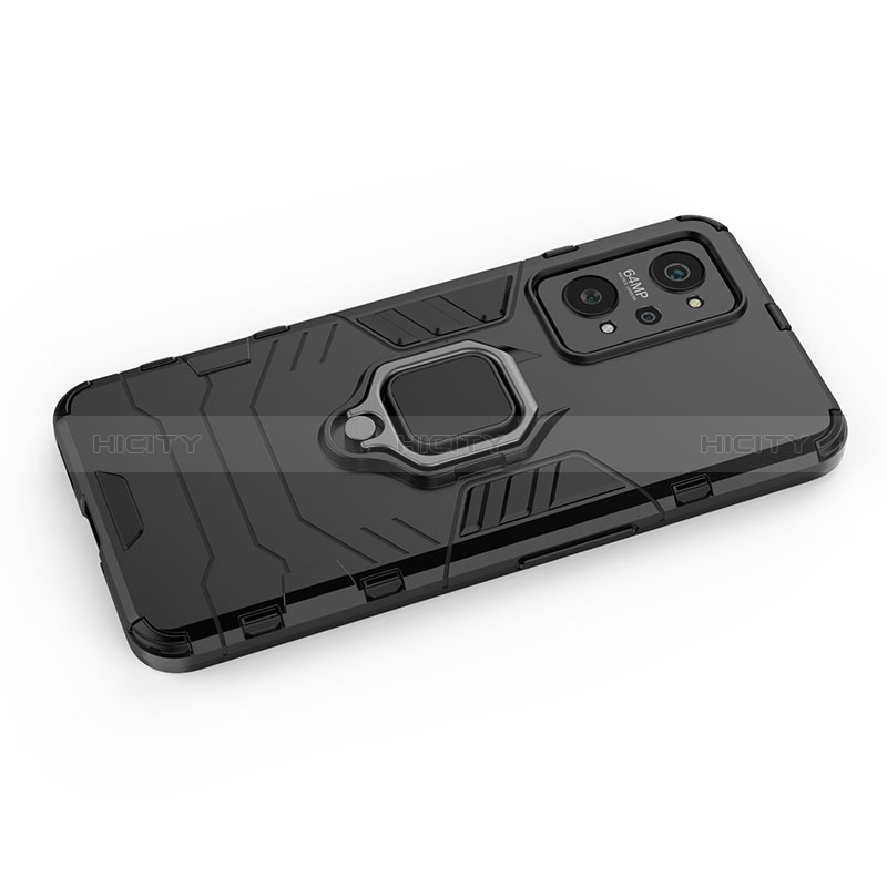 Coque Contour Silicone et Plastique Housse Etui Mat avec Magnetique Support Bague Anneau KC1 pour Realme Q5 Pro 5G Plus