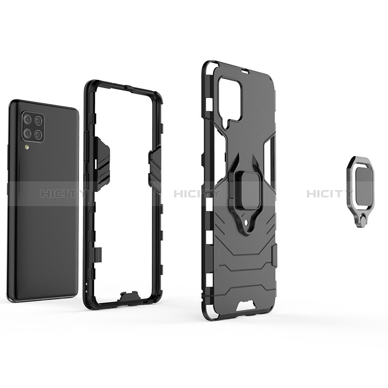 Coque Contour Silicone et Plastique Housse Etui Mat avec Magnetique Support Bague Anneau KC1 pour Samsung Galaxy A42 5G Plus