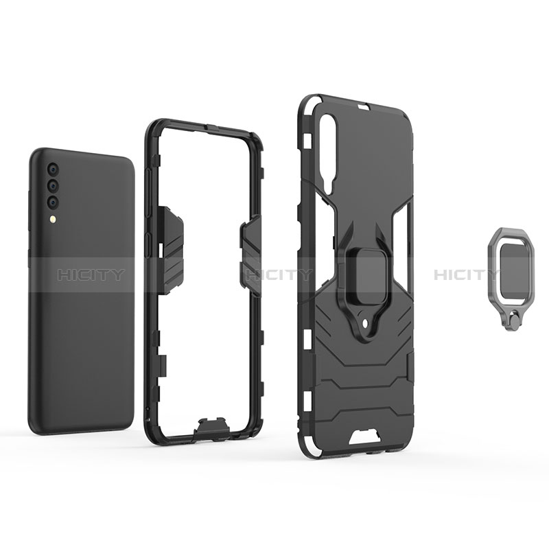 Coque Contour Silicone et Plastique Housse Etui Mat avec Magnetique Support Bague Anneau KC1 pour Samsung Galaxy A50 Plus