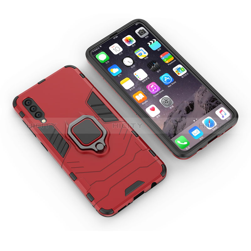 Coque Contour Silicone et Plastique Housse Etui Mat avec Magnetique Support Bague Anneau KC1 pour Samsung Galaxy A50S Plus