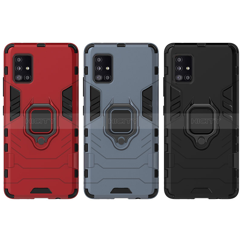 Coque Contour Silicone et Plastique Housse Etui Mat avec Magnetique Support Bague Anneau KC1 pour Samsung Galaxy A51 5G Plus