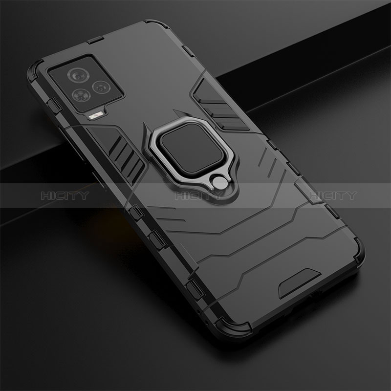 Coque Contour Silicone et Plastique Housse Etui Mat avec Magnetique Support Bague Anneau KC1 pour Vivo iQOO 7 Legend 5G Plus