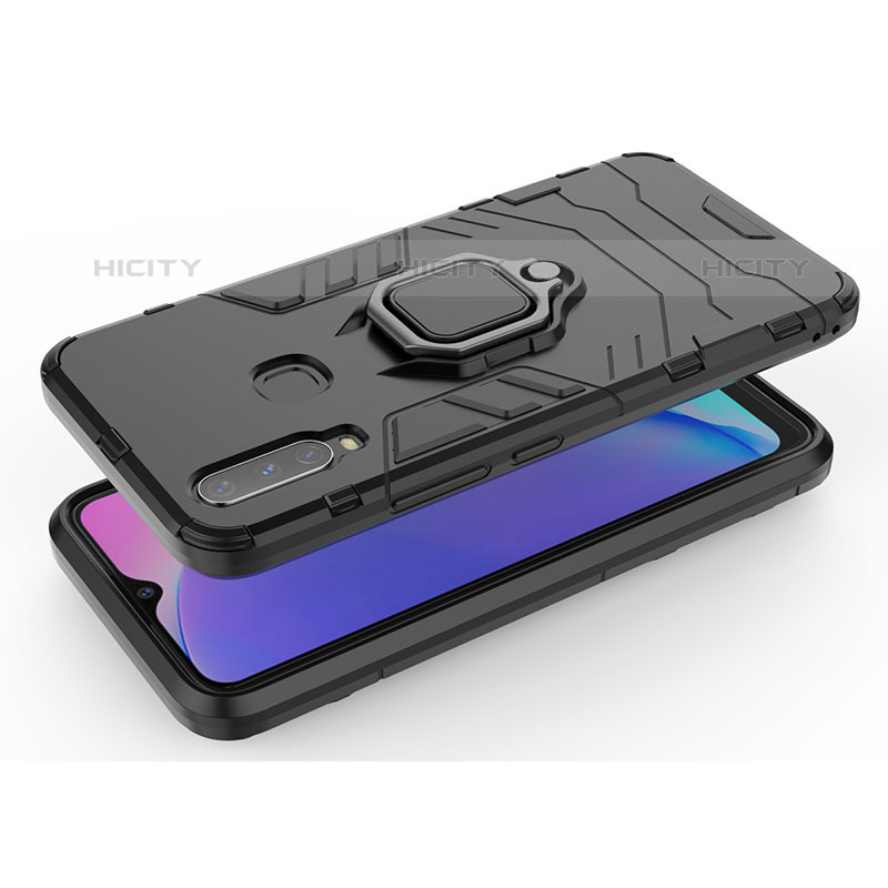 Coque Contour Silicone et Plastique Housse Etui Mat avec Magnetique Support Bague Anneau KC1 pour Vivo Y11 Plus