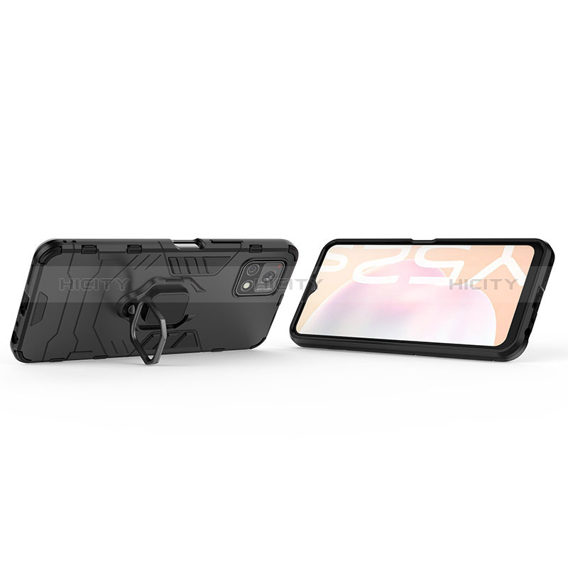 Coque Contour Silicone et Plastique Housse Etui Mat avec Magnetique Support Bague Anneau KC1 pour Vivo Y31s 5G Plus