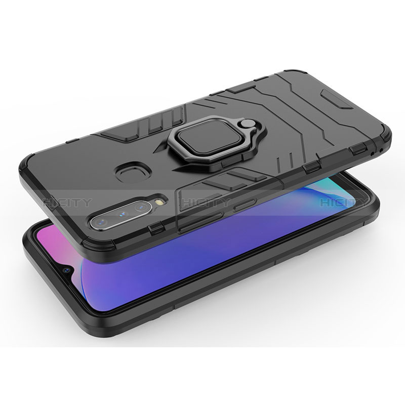 Coque Contour Silicone et Plastique Housse Etui Mat avec Magnetique Support Bague Anneau KC1 pour Vivo Y3s Plus