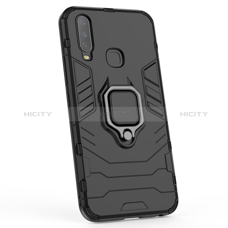 Coque Contour Silicone et Plastique Housse Etui Mat avec Magnetique Support Bague Anneau KC1 pour Vivo Y3s Plus