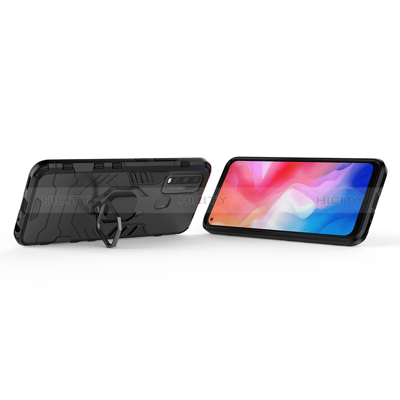 Coque Contour Silicone et Plastique Housse Etui Mat avec Magnetique Support Bague Anneau KC1 pour Vivo Y50 Plus