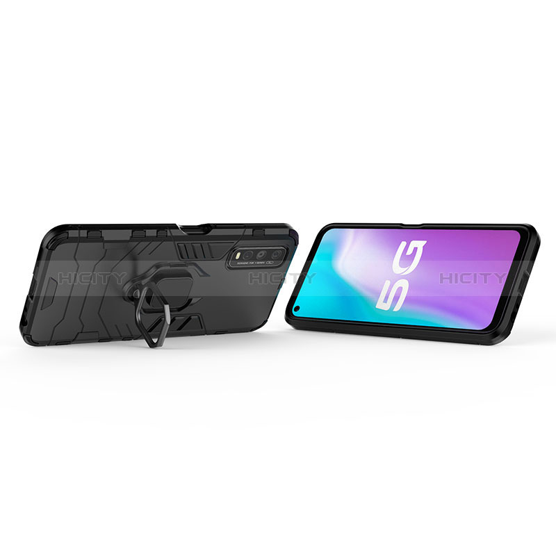 Coque Contour Silicone et Plastique Housse Etui Mat avec Magnetique Support Bague Anneau KC1 pour Vivo Y51s 5G Plus