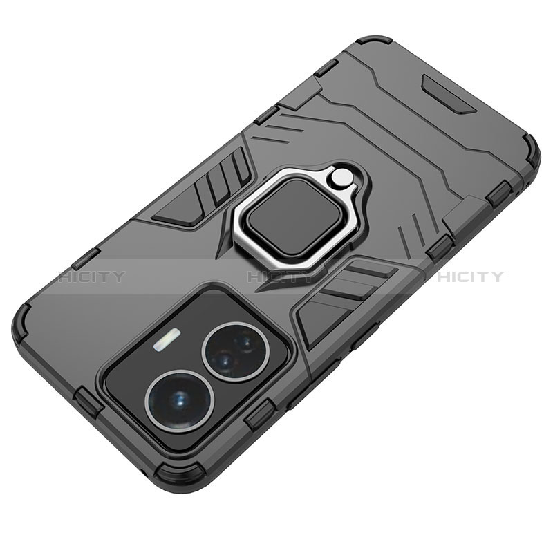 Coque Contour Silicone et Plastique Housse Etui Mat avec Magnetique Support Bague Anneau KC1 pour Vivo Y55 4G Plus