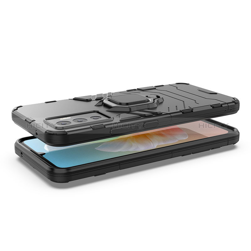 Coque Contour Silicone et Plastique Housse Etui Mat avec Magnetique Support Bague Anneau KC1 pour Vivo Y75 4G Plus