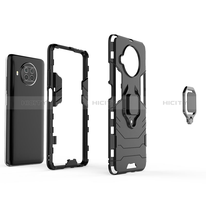 Coque Contour Silicone et Plastique Housse Etui Mat avec Magnetique Support Bague Anneau KC1 pour Xiaomi Mi 10i 5G Plus