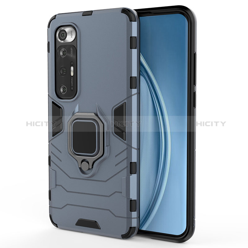 Coque Contour Silicone et Plastique Housse Etui Mat avec Magnetique Support Bague Anneau KC1 pour Xiaomi Mi 10S 5G Bleu Plus