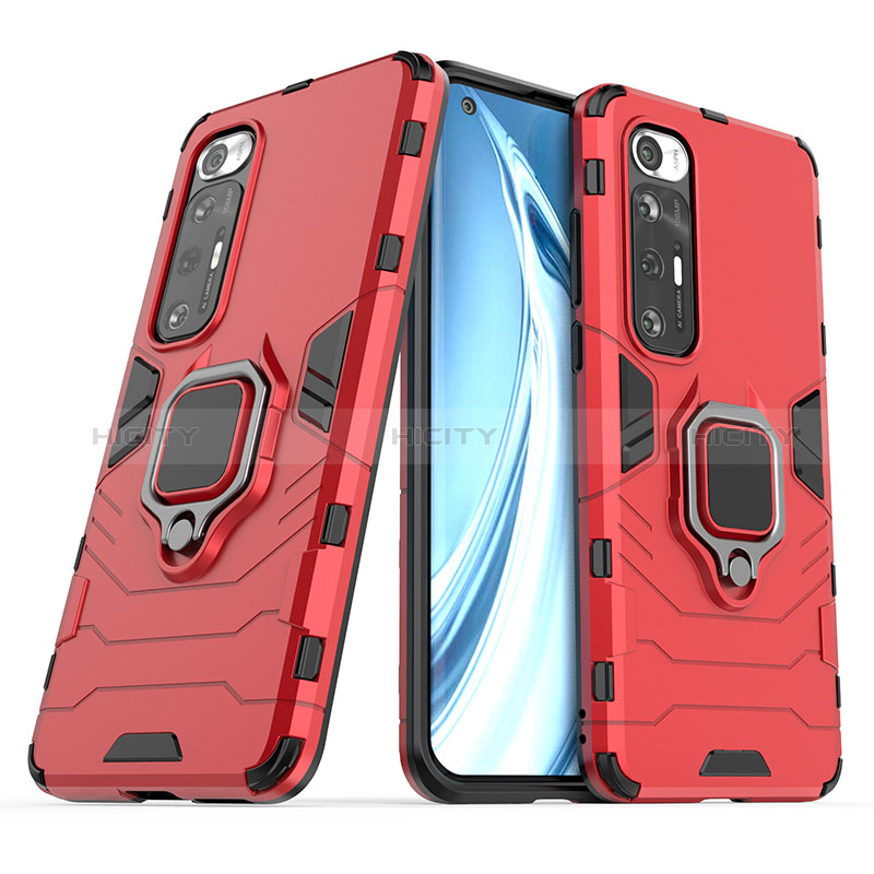 Coque Contour Silicone et Plastique Housse Etui Mat avec Magnetique Support Bague Anneau KC1 pour Xiaomi Mi 10S 5G Plus