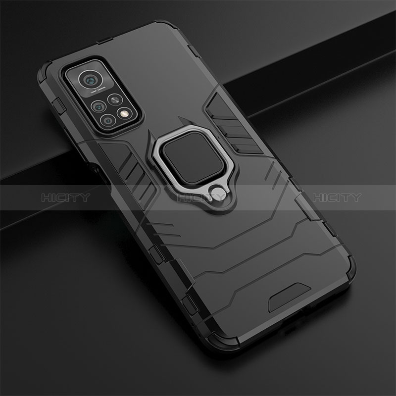 Coque Contour Silicone et Plastique Housse Etui Mat avec Magnetique Support Bague Anneau KC1 pour Xiaomi Mi 10T 5G Plus