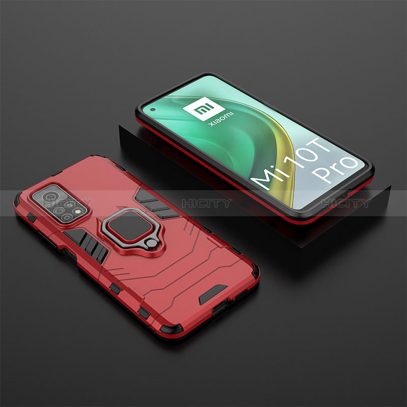 Coque Contour Silicone et Plastique Housse Etui Mat avec Magnetique Support Bague Anneau KC1 pour Xiaomi Mi 10T 5G Plus