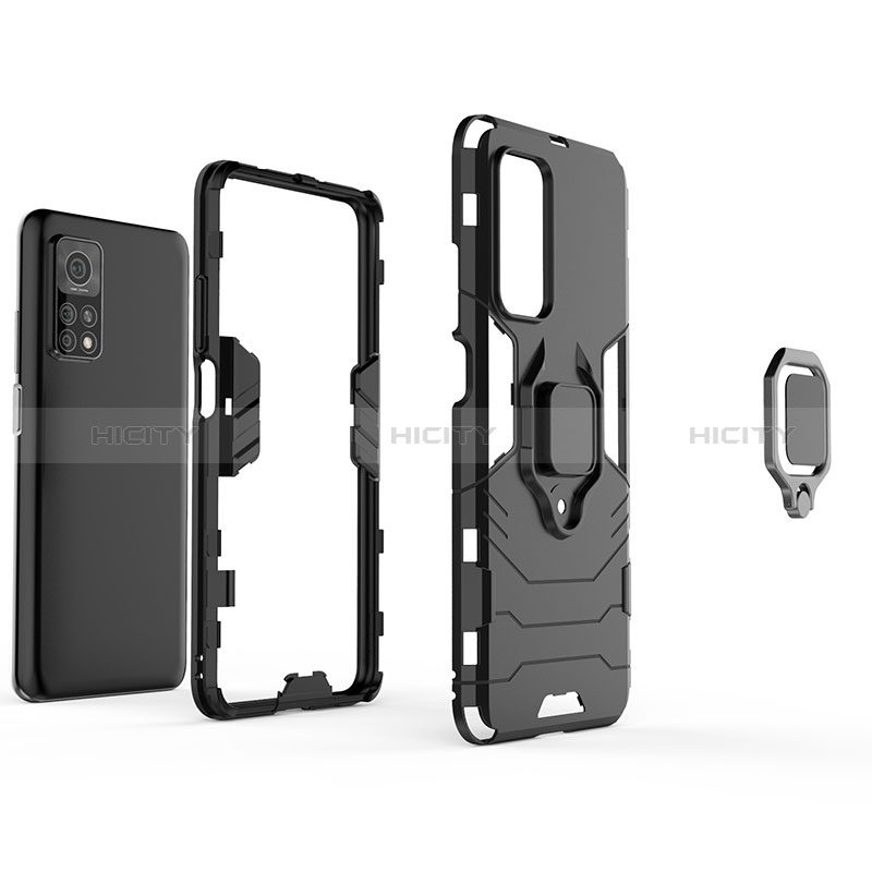 Coque Contour Silicone et Plastique Housse Etui Mat avec Magnetique Support Bague Anneau KC1 pour Xiaomi Mi 10T 5G Plus