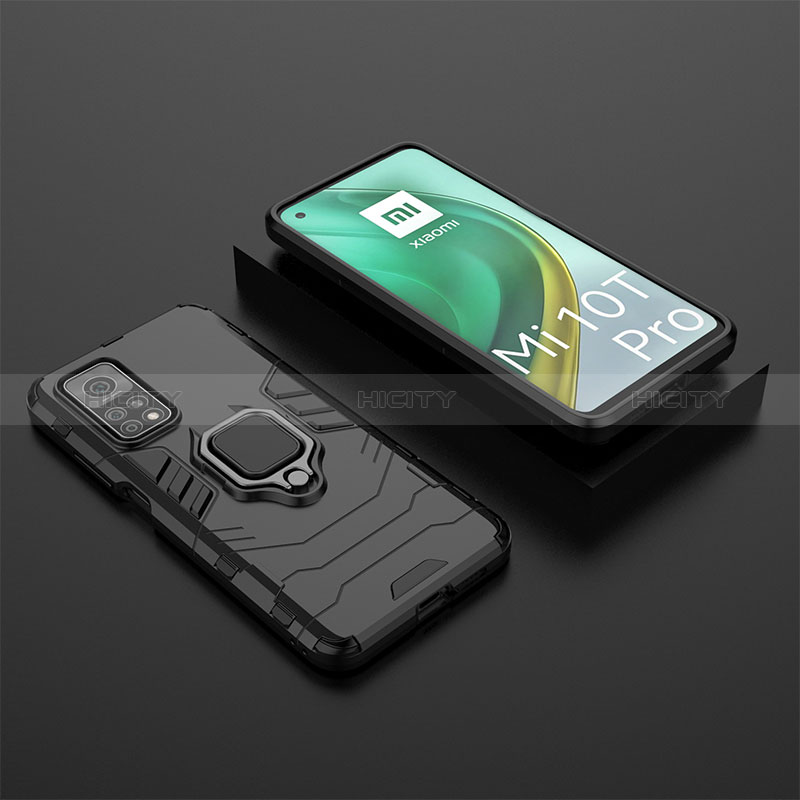 Coque Contour Silicone et Plastique Housse Etui Mat avec Magnetique Support Bague Anneau KC1 pour Xiaomi Mi 10T Pro 5G Plus