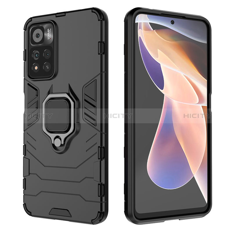 Coque Contour Silicone et Plastique Housse Etui Mat avec Magnetique Support Bague Anneau KC1 pour Xiaomi Mi 11i 5G (2022) Plus