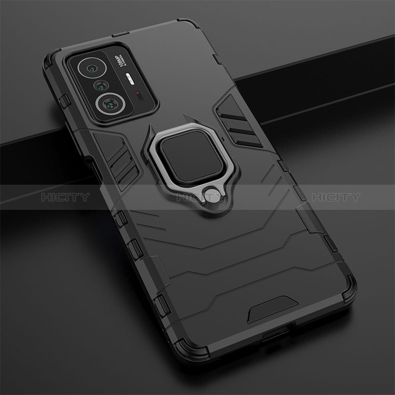 Coque Contour Silicone et Plastique Housse Etui Mat avec Magnetique Support Bague Anneau KC1 pour Xiaomi Mi 11T 5G Plus