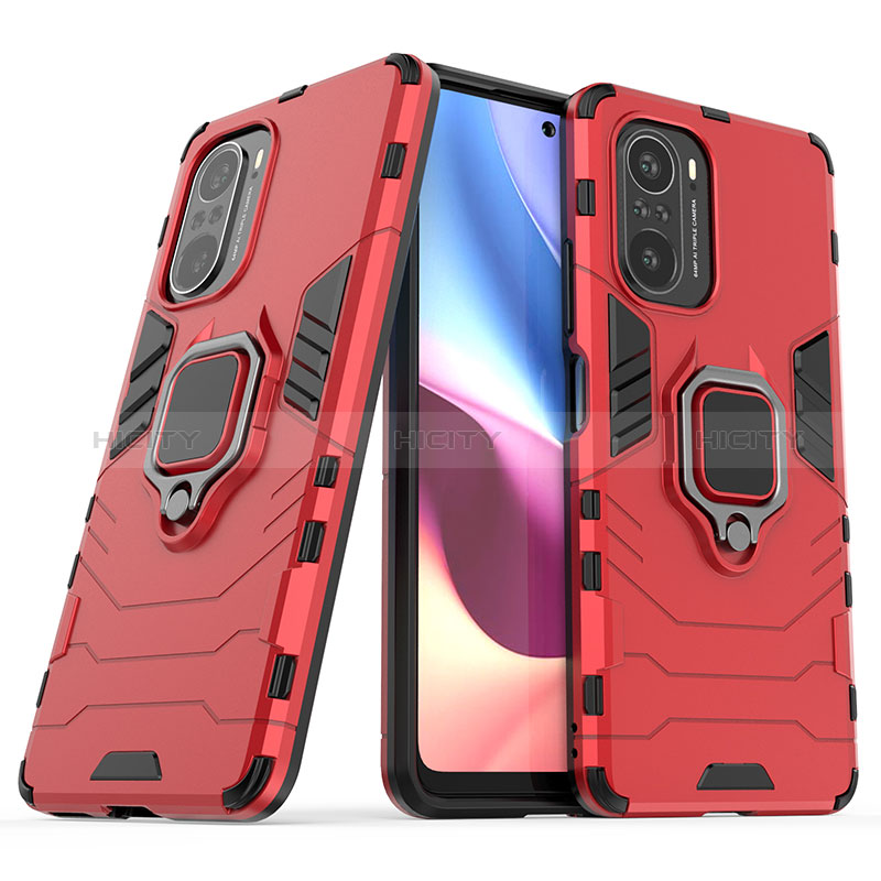 Coque Contour Silicone et Plastique Housse Etui Mat avec Magnetique Support Bague Anneau KC1 pour Xiaomi Mi 11X Pro 5G Plus