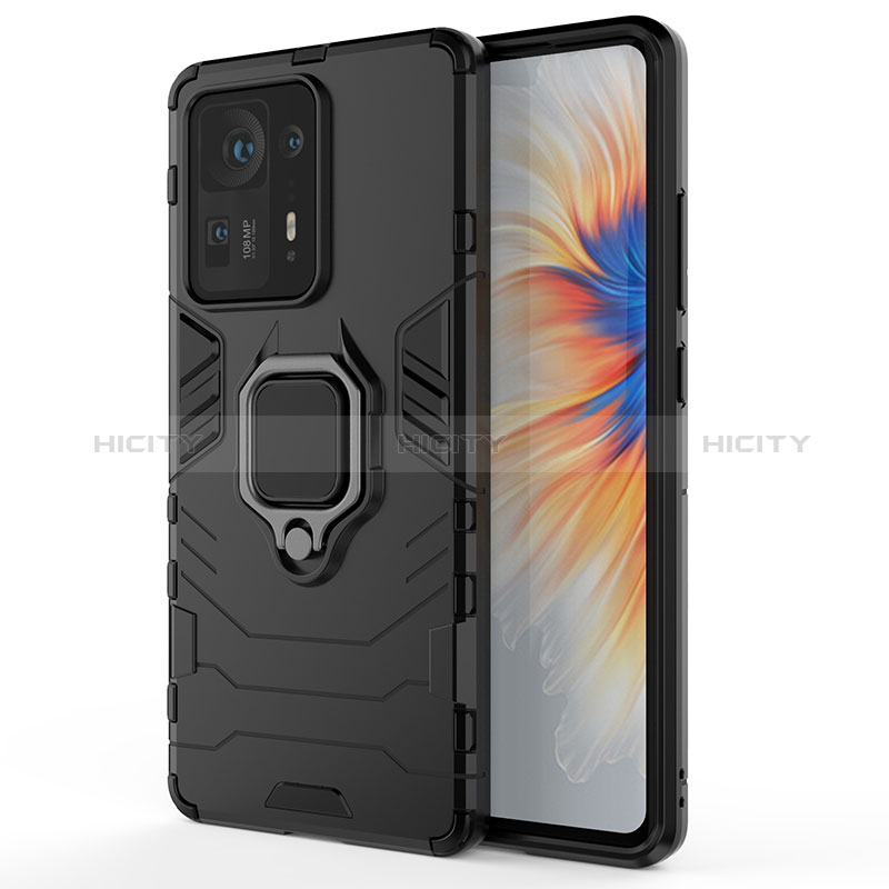 Coque Contour Silicone et Plastique Housse Etui Mat avec Magnetique Support Bague Anneau KC1 pour Xiaomi Mi Mix 4 5G Noir Plus