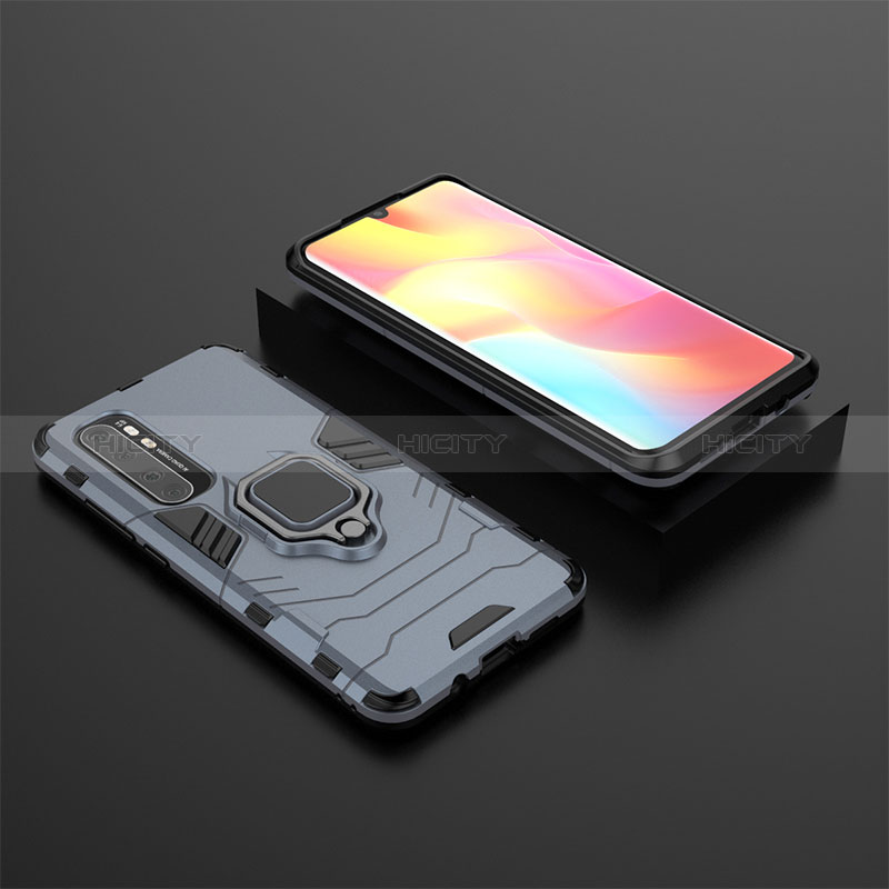 Coque Contour Silicone et Plastique Housse Etui Mat avec Magnetique Support Bague Anneau KC1 pour Xiaomi Mi Note 10 Lite Plus