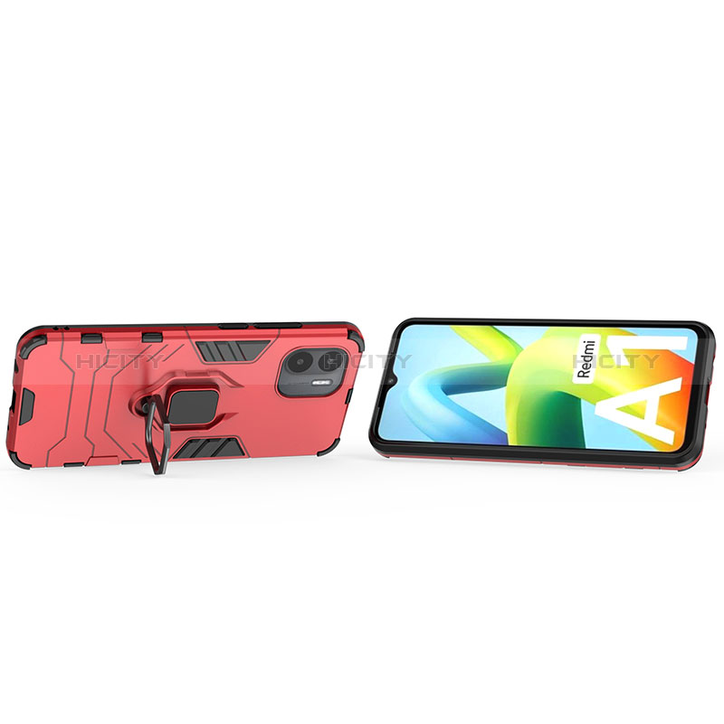 Coque Contour Silicone et Plastique Housse Etui Mat avec Magnetique Support Bague Anneau KC1 pour Xiaomi Poco C50 Plus