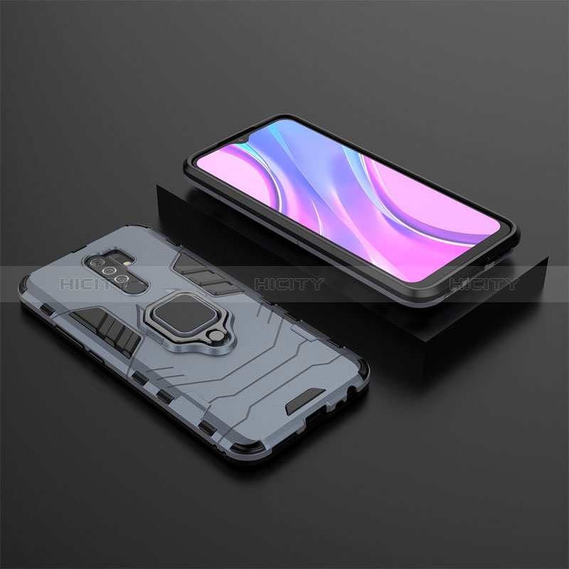 Coque Contour Silicone et Plastique Housse Etui Mat avec Magnetique Support Bague Anneau KC1 pour Xiaomi Poco M2 Plus