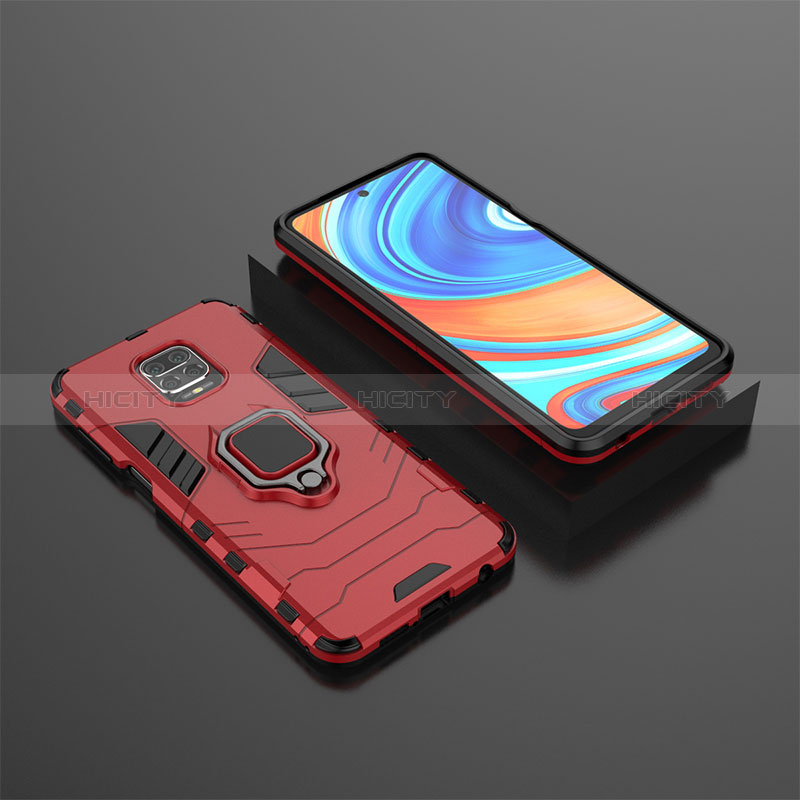 Coque Contour Silicone et Plastique Housse Etui Mat avec Magnetique Support Bague Anneau KC1 pour Xiaomi Poco M2 Pro Plus