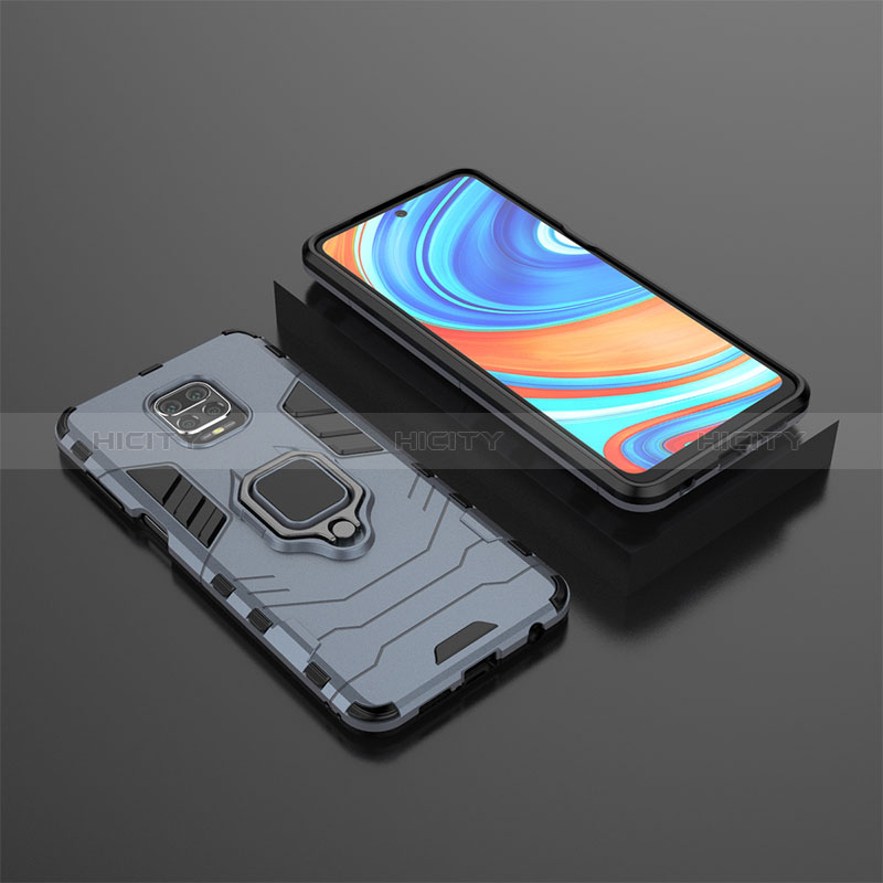 Coque Contour Silicone et Plastique Housse Etui Mat avec Magnetique Support Bague Anneau KC1 pour Xiaomi Poco M2 Pro Plus