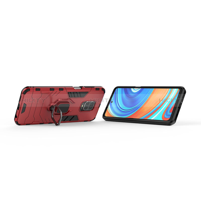 Coque Contour Silicone et Plastique Housse Etui Mat avec Magnetique Support Bague Anneau KC1 pour Xiaomi Poco M2 Pro Plus