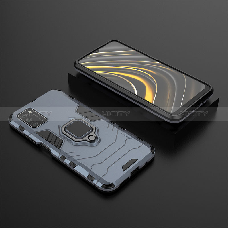 Coque Contour Silicone et Plastique Housse Etui Mat avec Magnetique Support Bague Anneau KC1 pour Xiaomi Poco M3 Plus