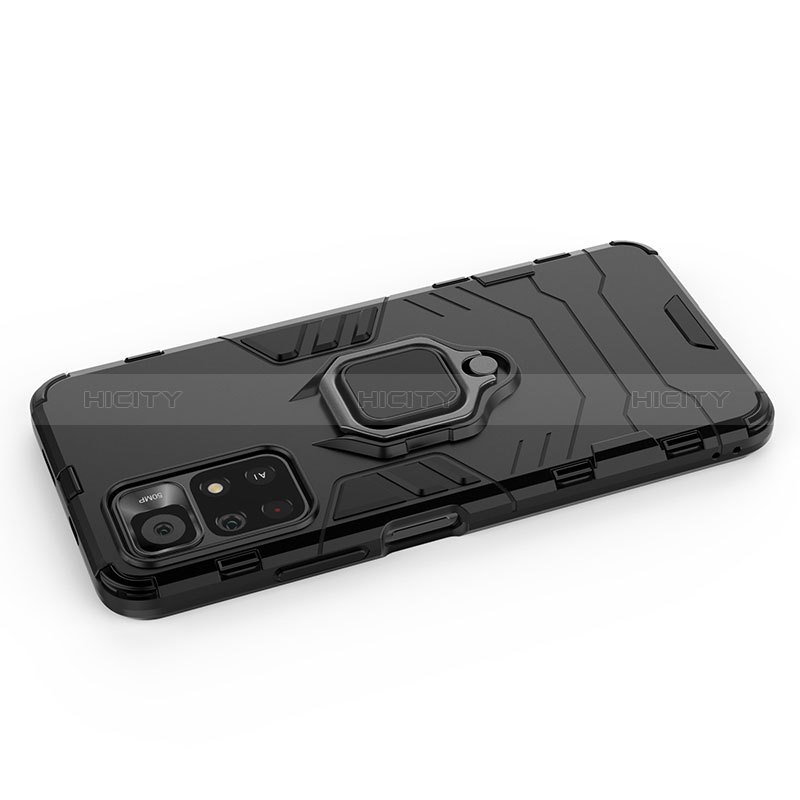 Coque Contour Silicone et Plastique Housse Etui Mat avec Magnetique Support Bague Anneau KC1 pour Xiaomi Poco M4 Pro 5G Plus